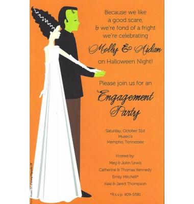 Halloween Invitations, Frankenstein Couple, Inviting Company